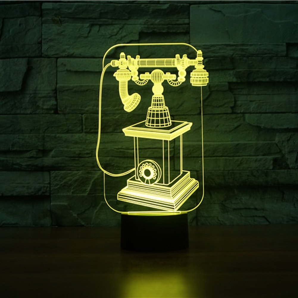 3D Téléphone LED Lampe Art Déco Lampe Lumières LED Décoration