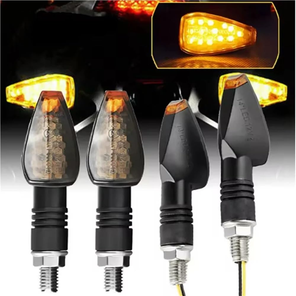 Faro Posteriore Stop Running Luci di direzione per motocicletta da 12 V, 14 LED, luce ambra, indicatore posteriore, segnalazione per