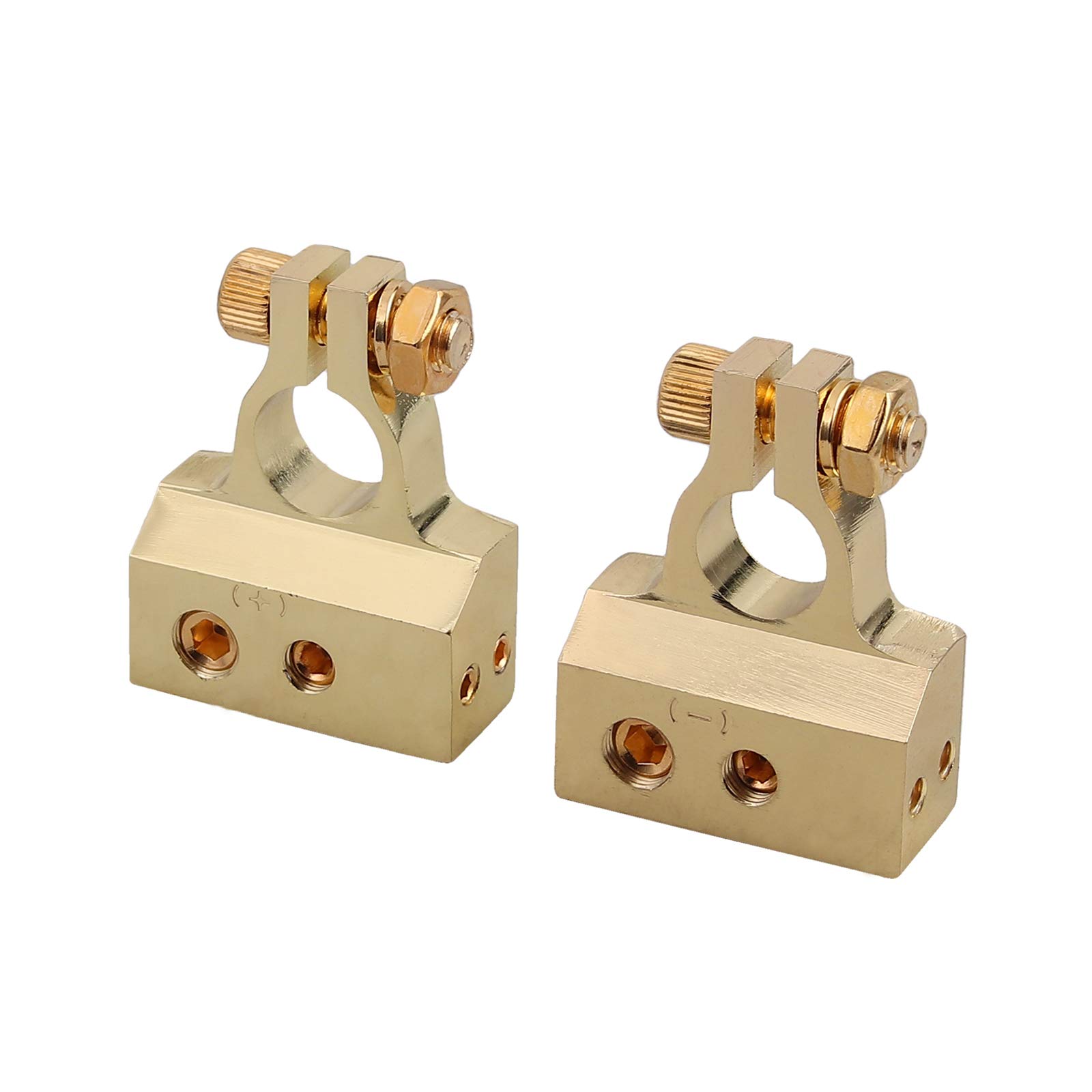 eSynic 2PCs Waterproof Car Battery Terminals 2/4/8/10 Gauge AWG HeavyDuty Battery Terminal