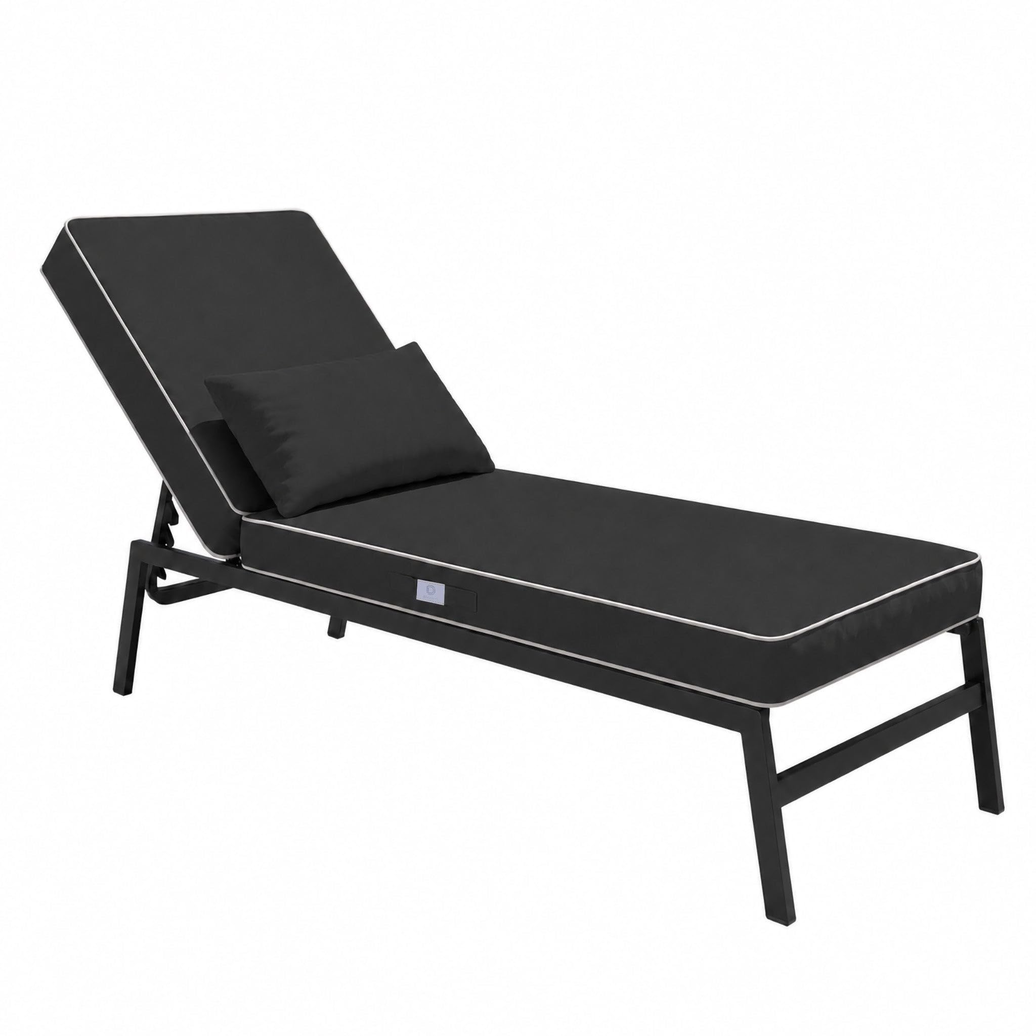 Coussin Bain de Soleil Premium - 190x60x10 cm - Matelas pour transat avec Coussin - Déhoussable, déperlant, Anti-UV, très Confortable - 190x60x10 cm - Gris Foncé