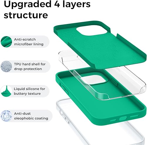 Miniatura 2 de JELE Funda de silicona compatible con iPhone 13 Pro Max, a prueba de golpes, con protección militar contra caídas, forro de microfibra suave