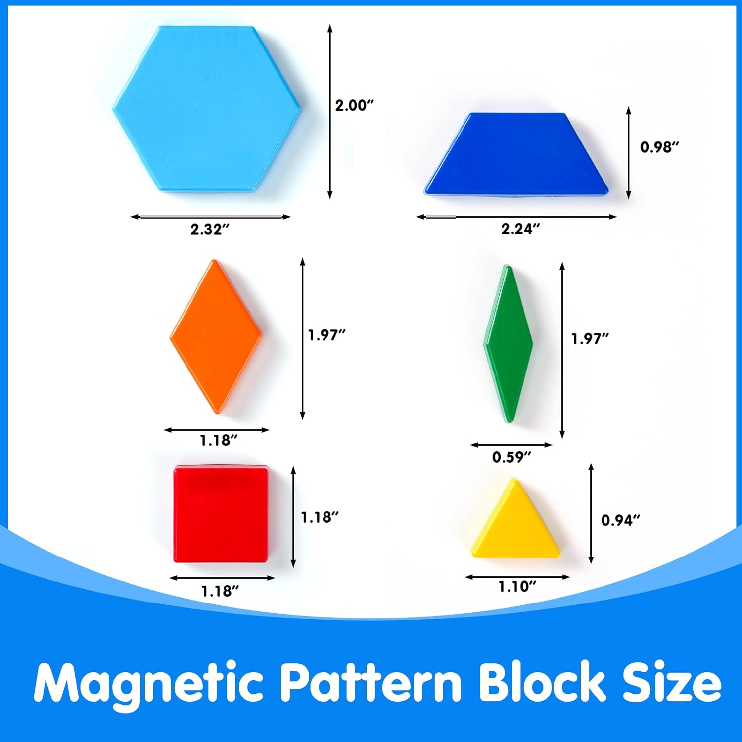 Magnetic Pattern Blocks & Translucent Stacking Rocks Set – Magnetic Shapes for Whiteboard and Light Table Manipulatives, Rainbow Blocks Sensory Toys for Kids Learning