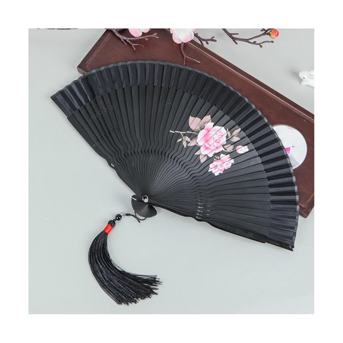 METTEOR Folding Fan Folding Fan Japanese Woman Portable Fan Ventilatore Chinese Hanfu Classical Photography Props Tea Pot