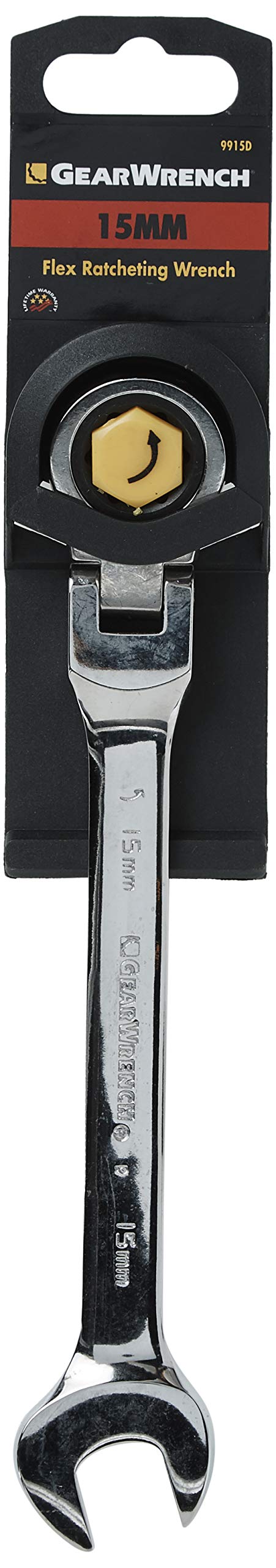 GEARWRENCH 15 mm 12-punktowy klucz płasko-oczkowy z grzechotką - 9915D