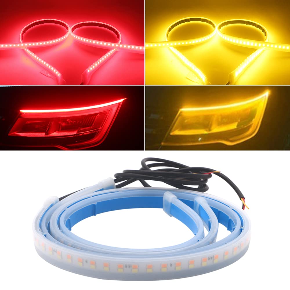 Amazon.com: Led Light Strips for Cars Headlight Led Strip Tail Light Brake Light  Turn Signal Bulb DRL Sequential Switchback Led Strip Amber/Yellow & Red  (2Pcs 30CM/12Inch) : Everything Else