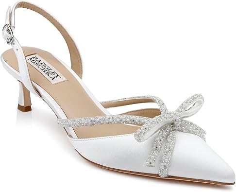 Badgley Mischka Womens Angelina Slingback Kitten Heels