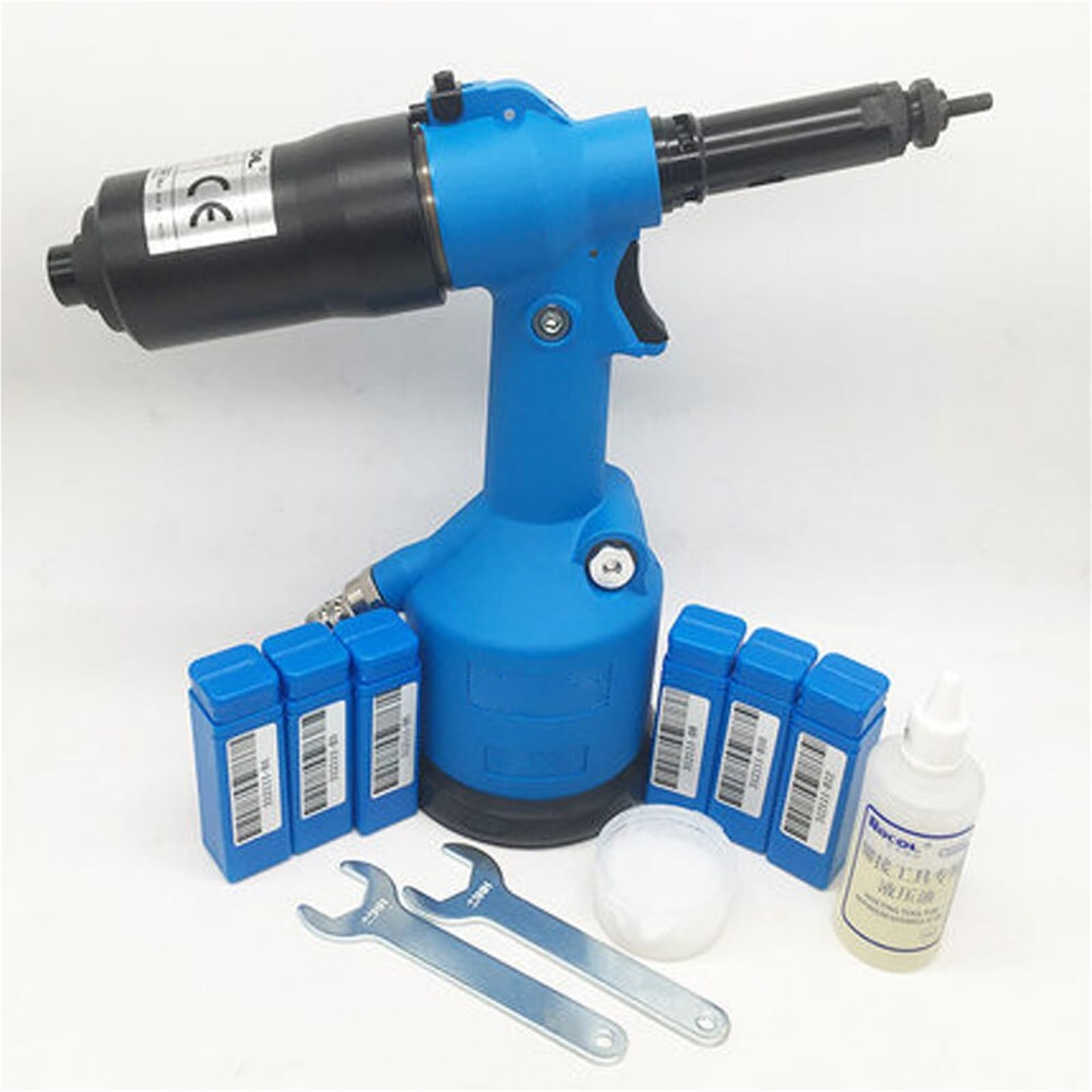 Vxdefp One Color Industrial Pneumatic Riveter, Automatic Rivet Nut Gun Tool Setting Kit, Riveting Metric M3 M4 M5 M6 M8 M10 M12 High-Performance