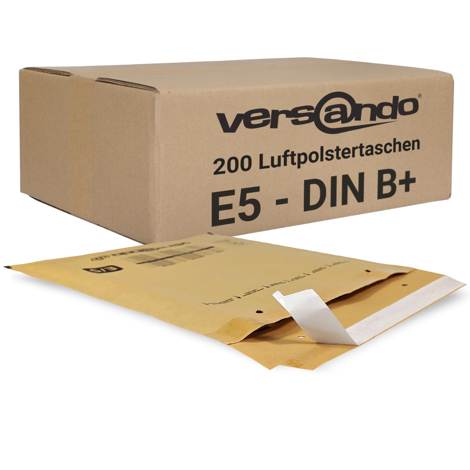 versando 200 sobres acolchados E5, tamaño interior 220 x 265 mm, | dimensiones exteriores 240 x 275 mm, color marrón/amarillo dorado para DIN B5/B+