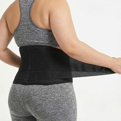Soporte lumbar extra transpirable y elástico para mujeres y hombres, cinturón ligero de soporte de cintura para trabajar, hacer ejercicio y correr,