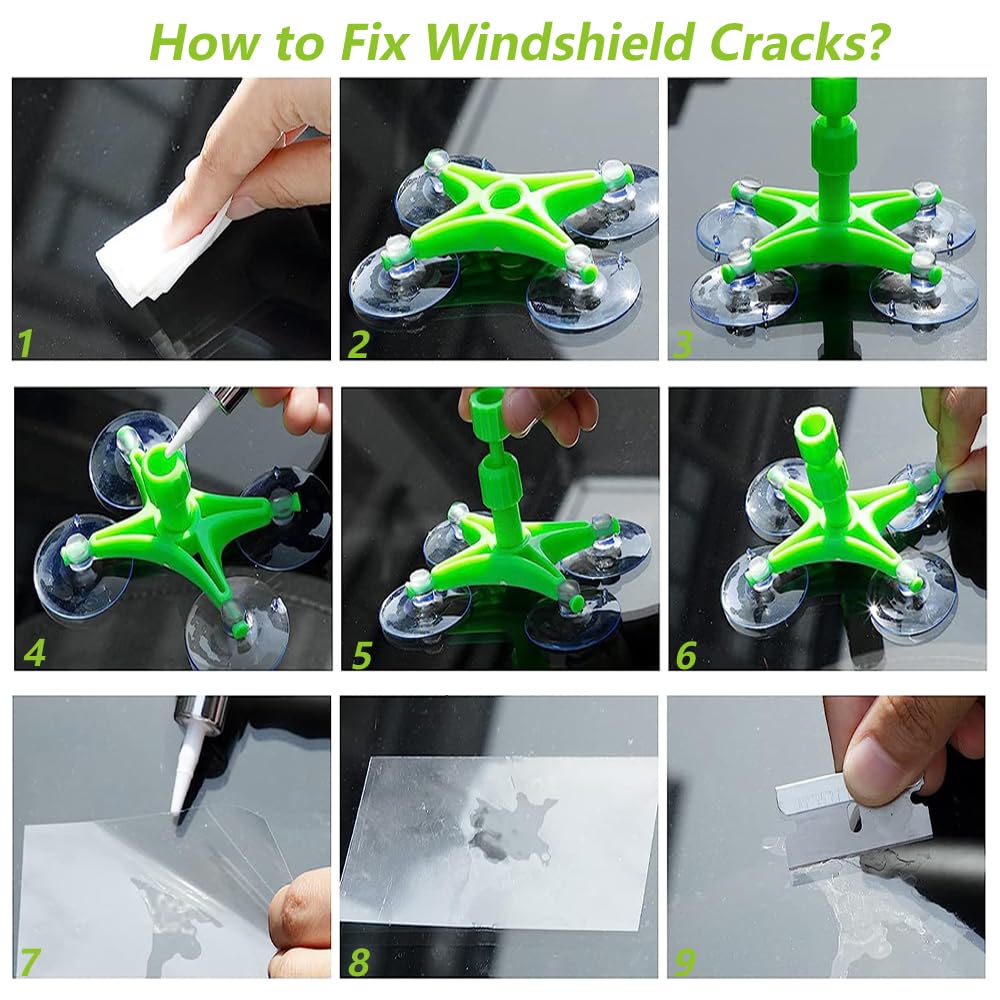 Windshield Repair Kit, Windshield Chip Repair Kit with Windshield Repair Resin for Fix Auto Glass Windshield Crack Chip Scratch — view 5