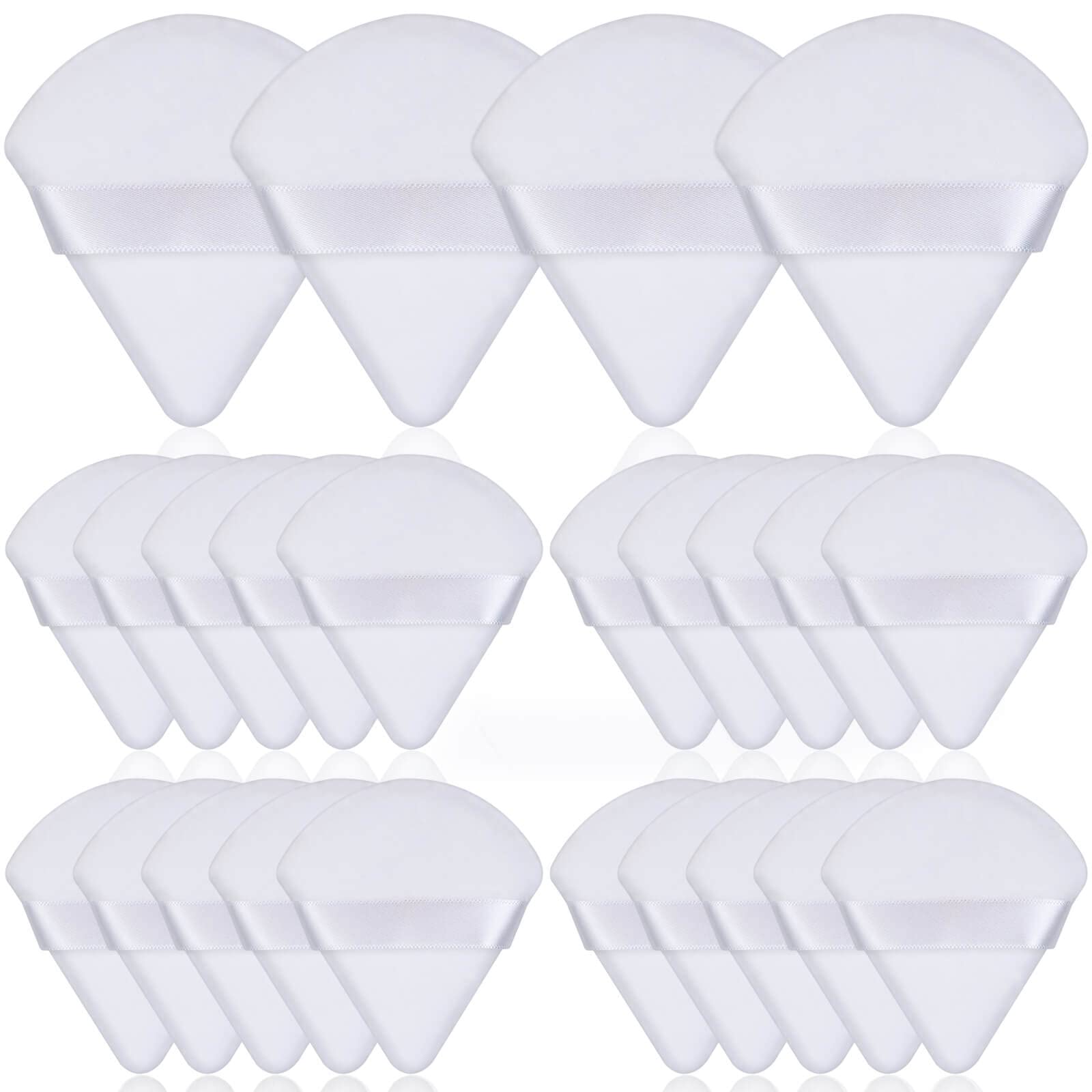 Thrilez 20pcs Triangle Powder Puff, Loose Powder Puffs Makeup Puff for Face Powder, Setting Powder Puff for Make Up, Face Puff Pads for Press Powder,