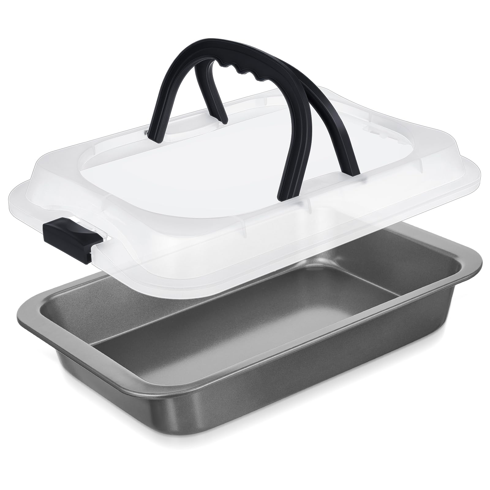 Qinyoung Carbon Steel Cake Pan with Lid and Handle