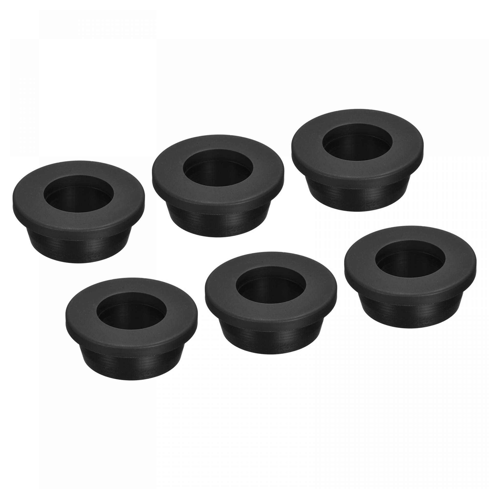 sourcing map Rubber Grommet Mount Dia 1-9/64" (29mm) Round T Type for Organizing and Protecting Cord Pack of 6