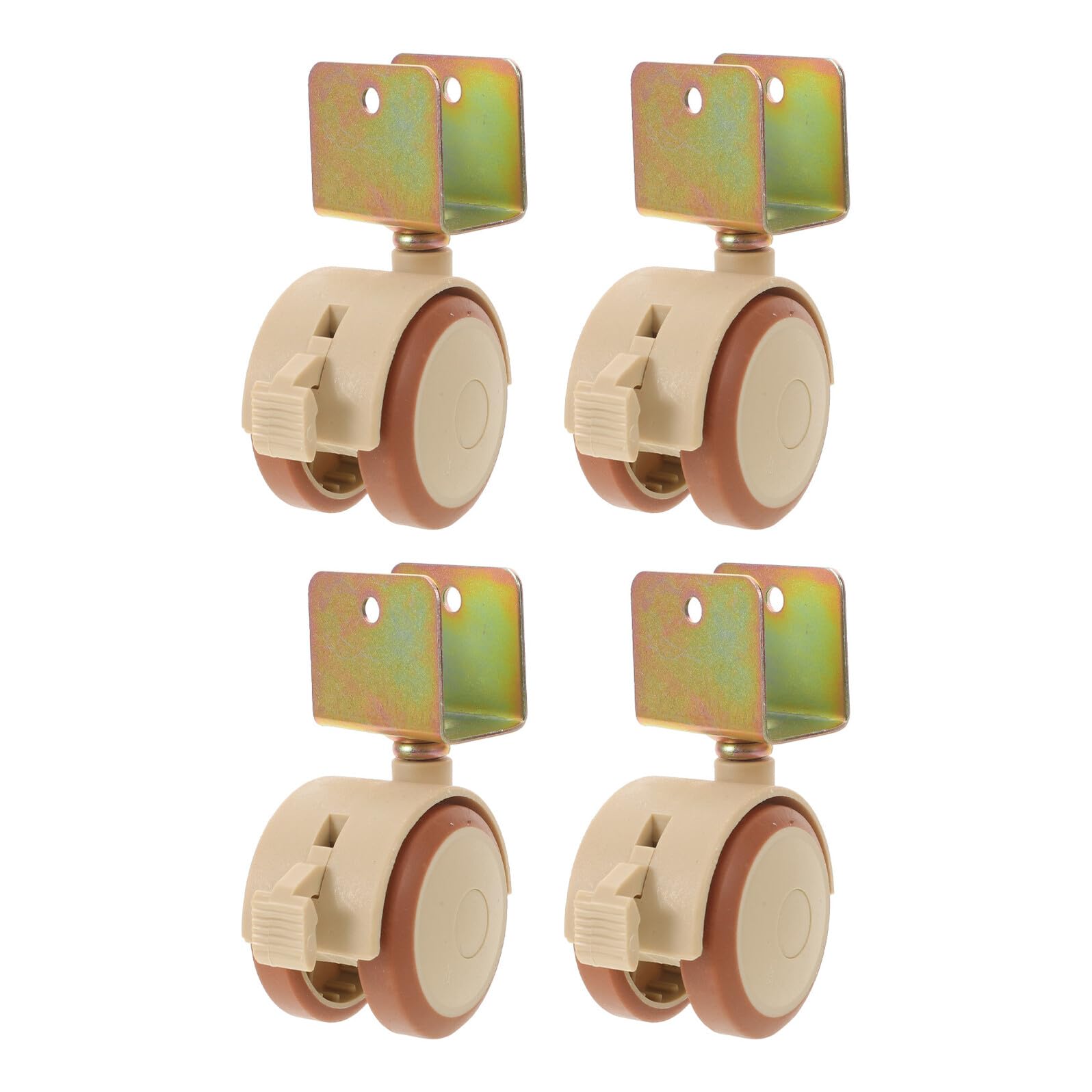 4 Pièces Lot de 4 Roulettes Pivotantes avec Frein en Plastique Silencieux pour Berceau, Roues Lisses en PU Respectueuses des Sols, Mini Roulettes Universelles pour Lits Bébé,