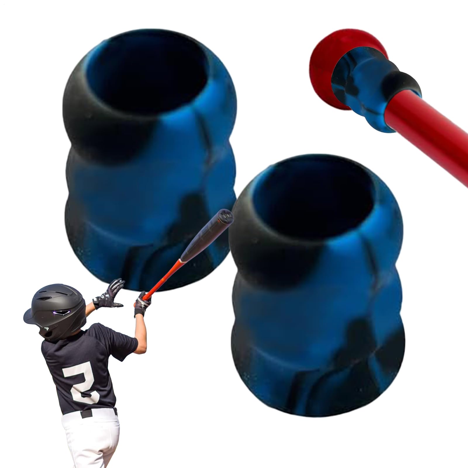 Envoltura de empuñadura de béisbol, empuñaduras de murciélagos en bateo - mango no deslizante de silicona 2x, reemplazo de mango deportivo de cubierta protectora básica, battut