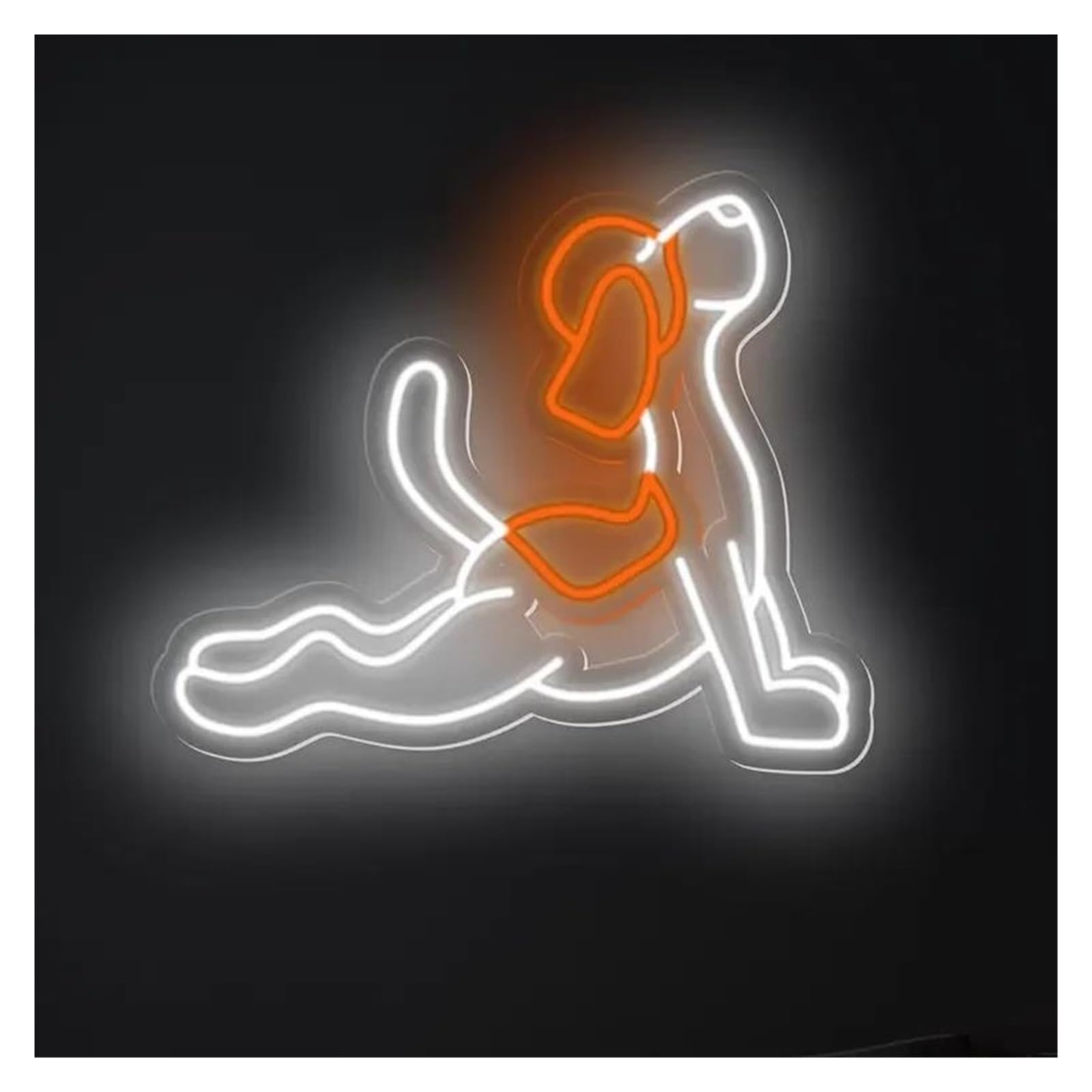 SHOUXI Sign Lamp Yoga Dog Neon Sign Cut Animal Light Dimmable USB Powered for Yoga Studio Office Gym Store Wall Decor 40cm(B)