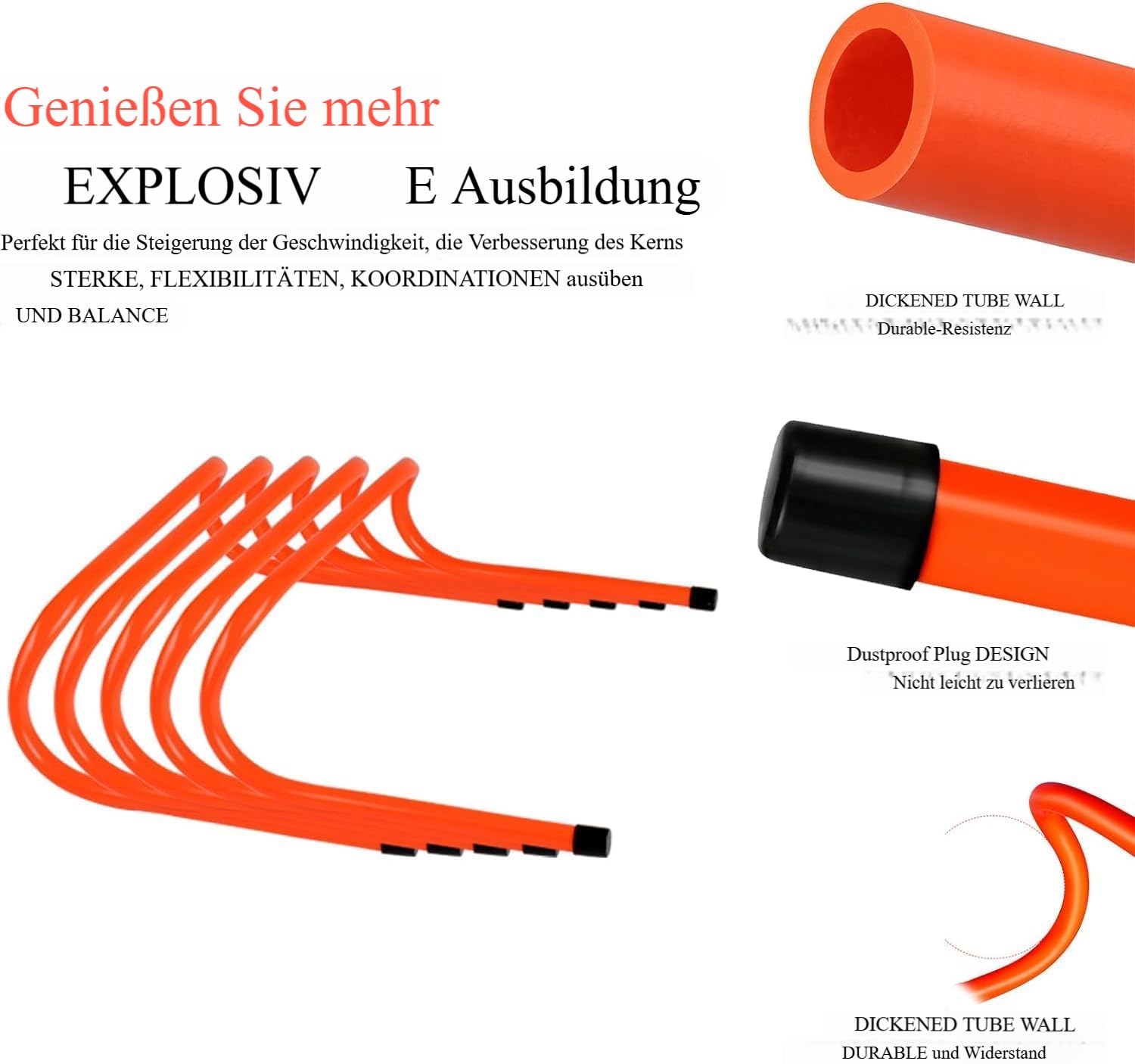 Fussball Trainingszubehör, Speed & Agility Training Set Enthält 1 Koordinationsleiter, 5 verstellbare Hürden, inklusive Aufbewahrungstasche, Trainingsgerät für alle Sportarten