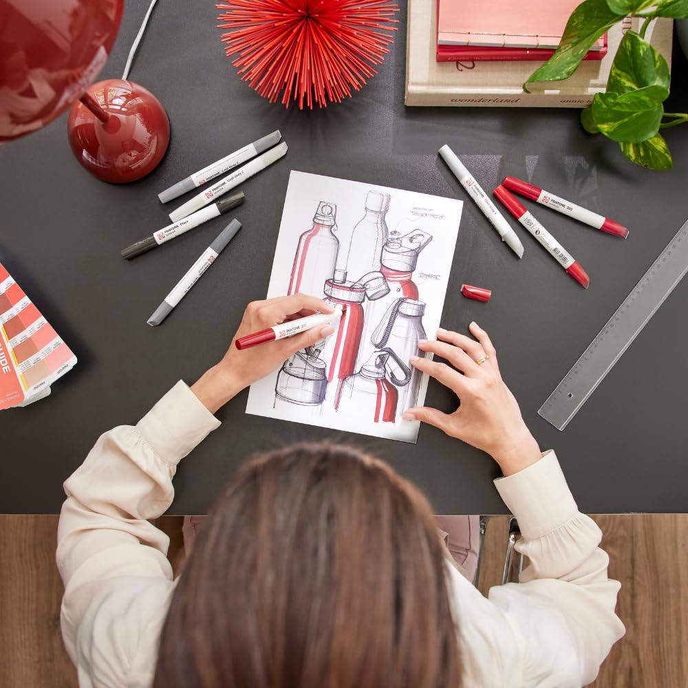 Pantone Set 9 Marcatori Nature Penna Doppia Punta Pennello Scalpello Inchiostro Pigmentato Base Acqua
