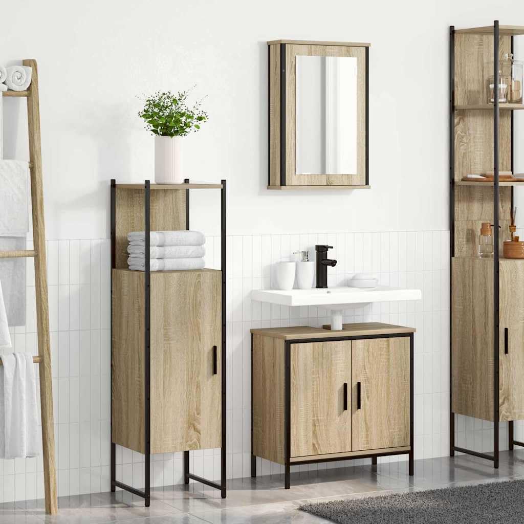 Muebles de baño de madera con armario para lavabo que ganan espacio