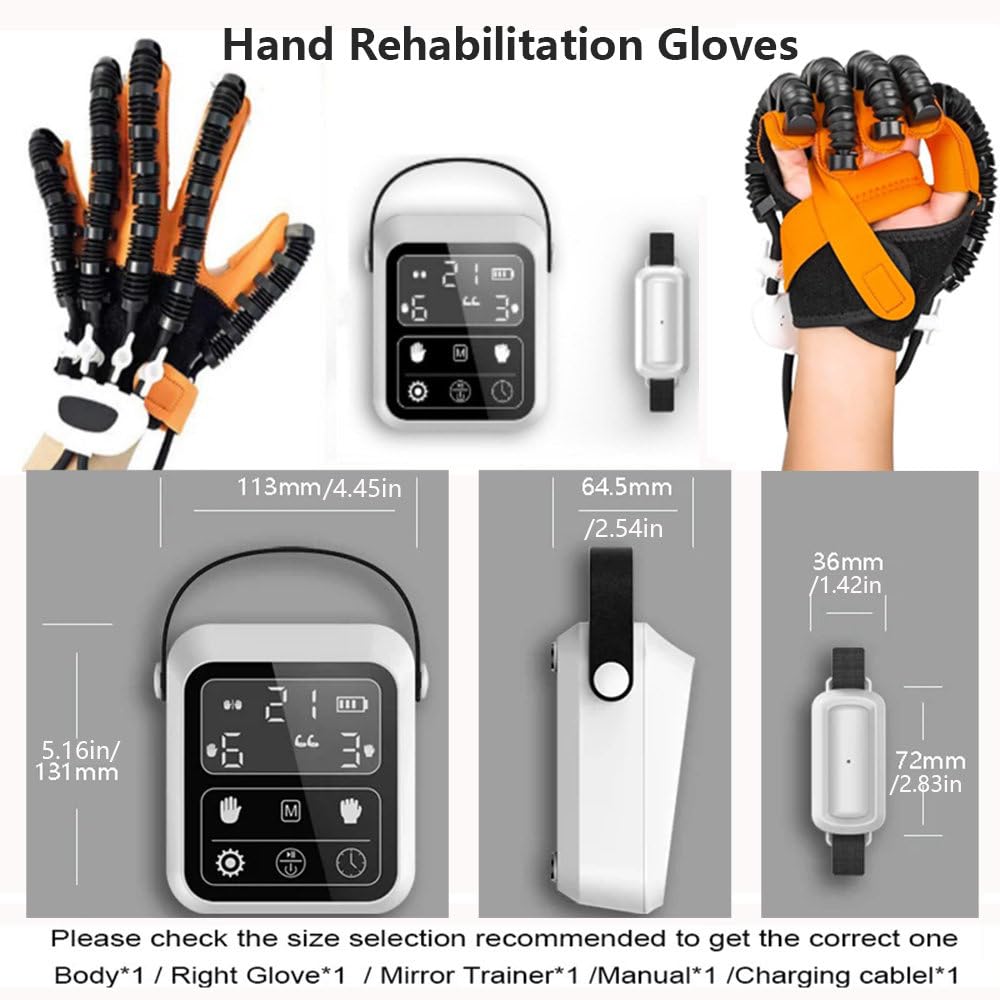 RęKawice Do Rehabilitacyjnego Robota Po Udarze, UrząDzenie Do Treningu SiłY PalcóW, 4 Mody, 9 PoziomóW SiłY, RęKawice Do Rehabilitacyjnej Terapii DłOni Hemiplegicznej Right-XXL