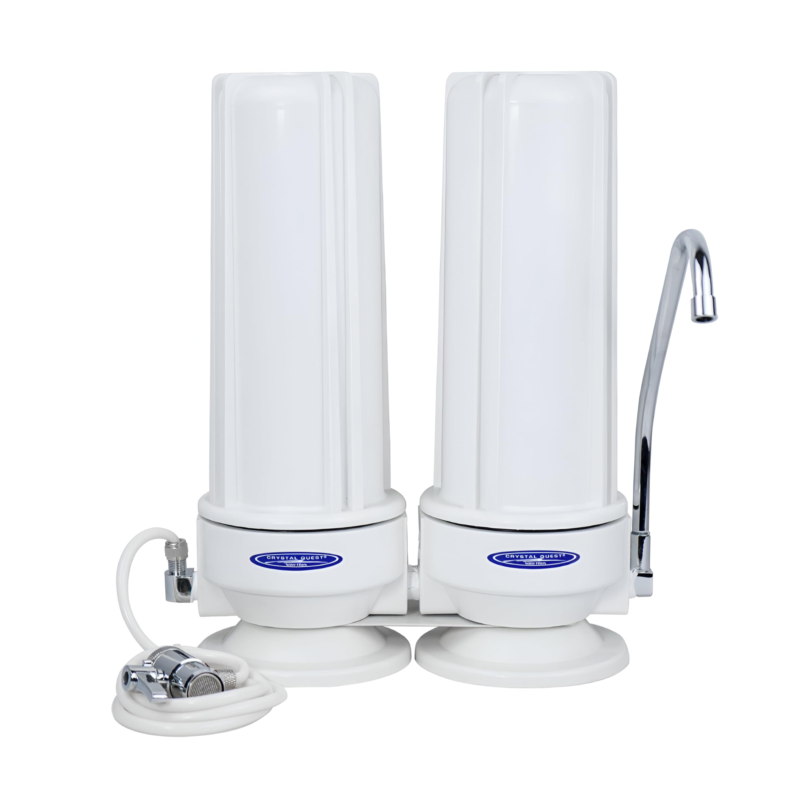 Smart Countertop Water Filter System | Crystal Quest (Double, White - Polypropylene)