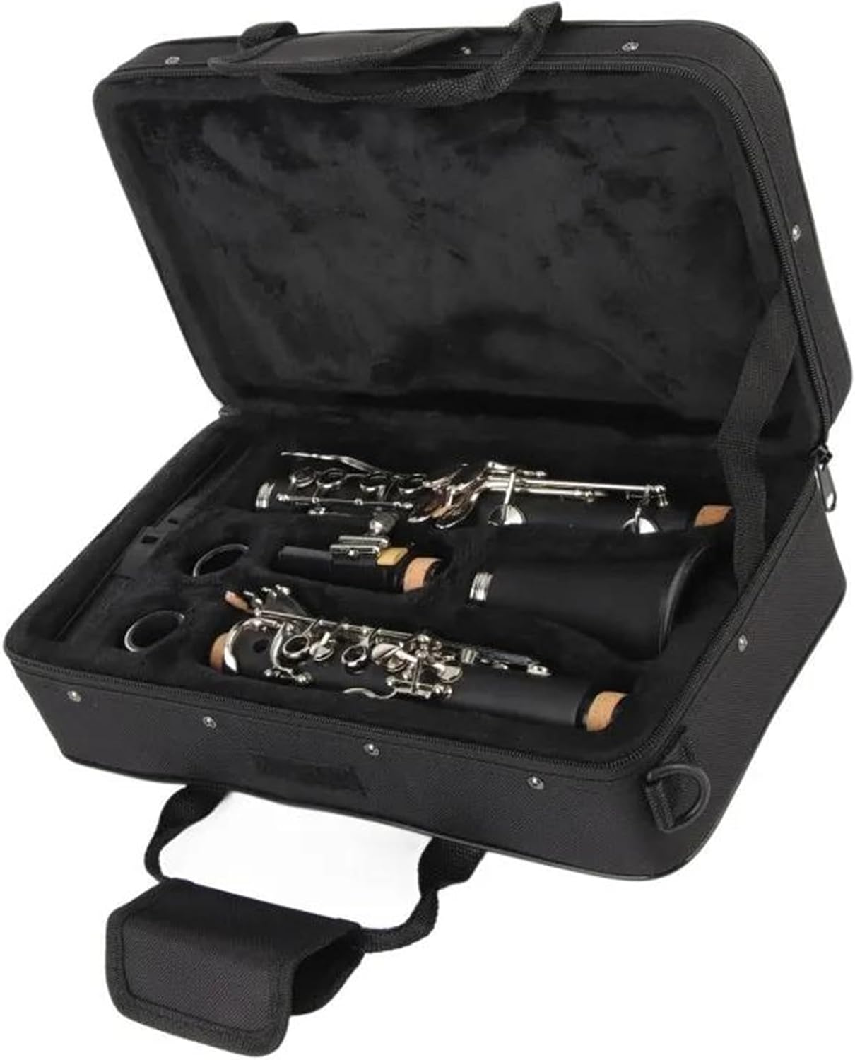 Clarinet Set 17 Keys Wooden Bb Tune Instrument Black