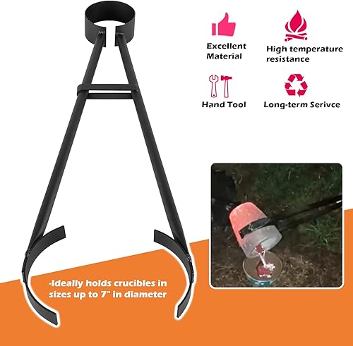 Miniatura 3 de Pinzas para frasco de crisol de fundición ProCast de 26 pulgadas para sostener crisoles de grafito para fundición de fusión, refinación de oro,