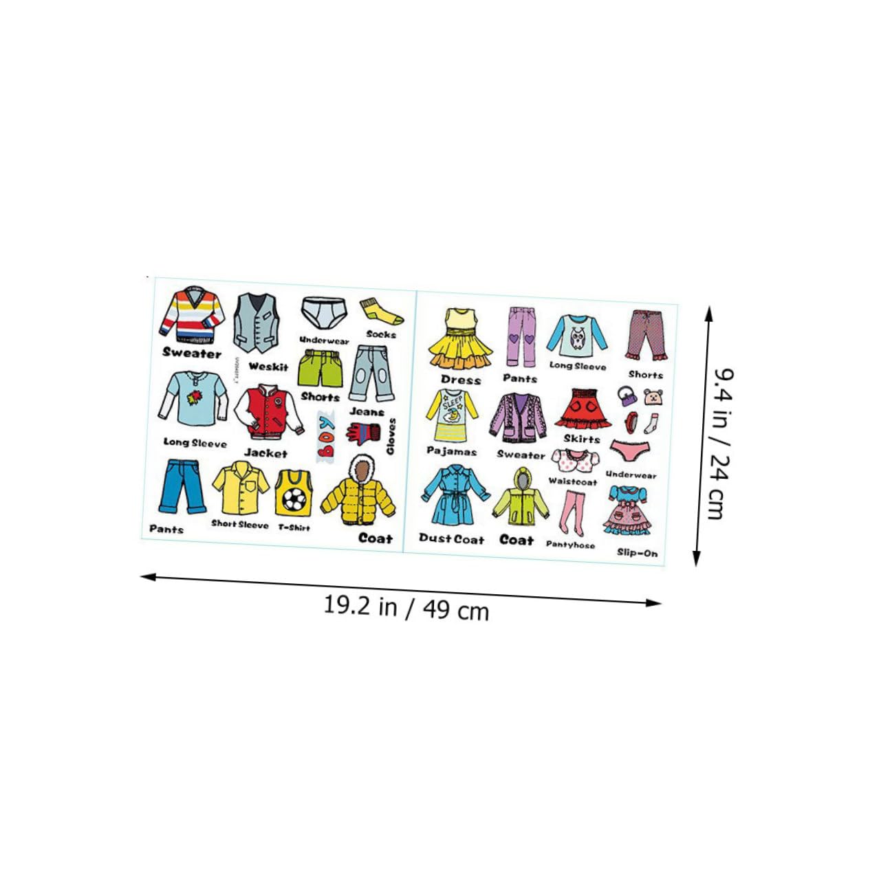 TOYANDONA Self-Adhesive Clothing Sort Stickers for Wardrobe Drawer Organization with Pictures and Text Removable Clothes Classification Labels for Home Storage and Nursery Decoration Decals - Image 2