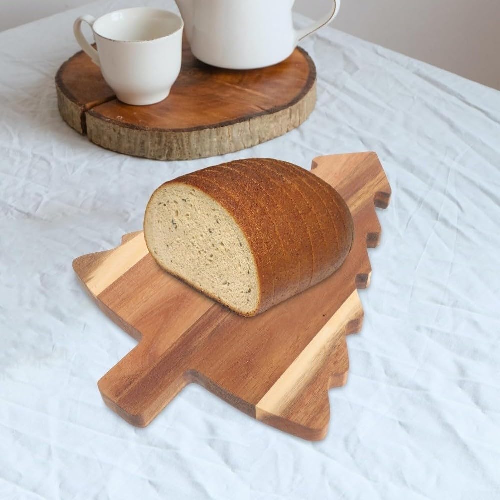 Set Tabla Quesos para madera Acacia Festivo Navideño Set Tabla
