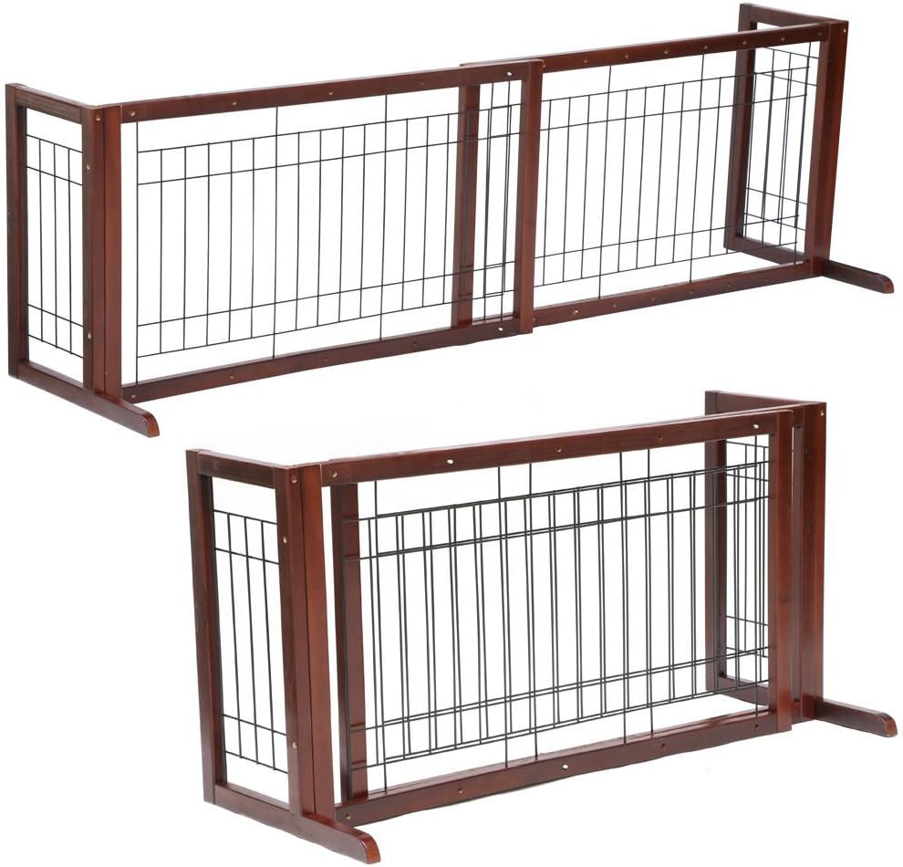 Pet Fence Gate Free Standing Adjustable Dog Gate Indoor