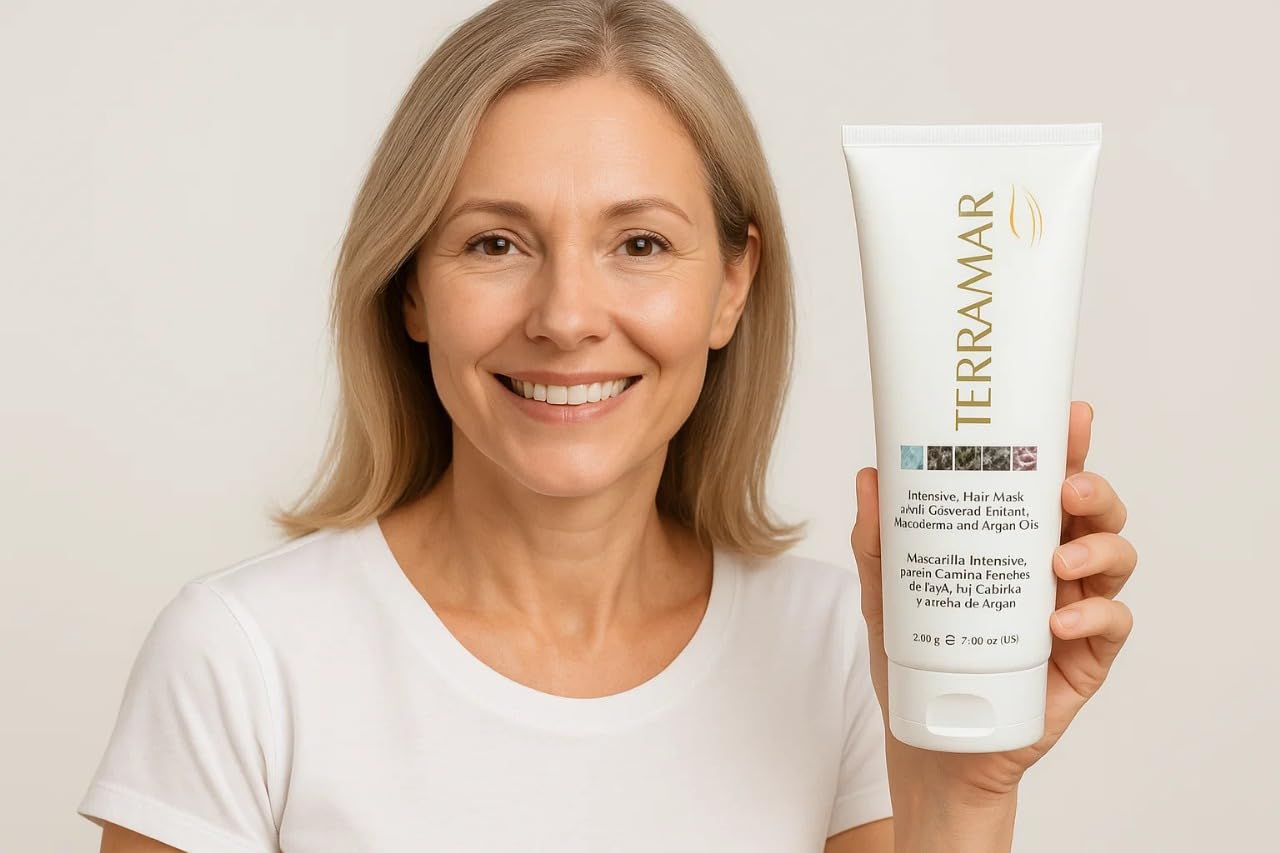 Terra-mar Intensive Hair Mask with Seaweed Extract, Macadamia and Argan Oils – 200 ml (6.76 fl. oz.)
