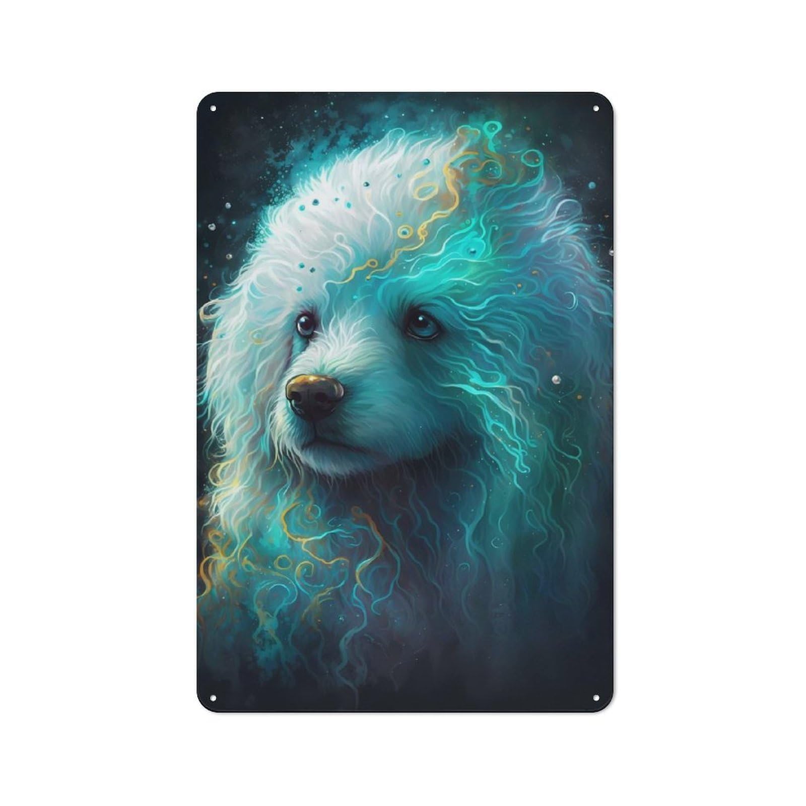 Junmoney Bichon Frise Dog Tin Wall Plaque 30X20cm With For Studio Or Craft Room, For Cooler-Season Styling In Studio And Craft Room
