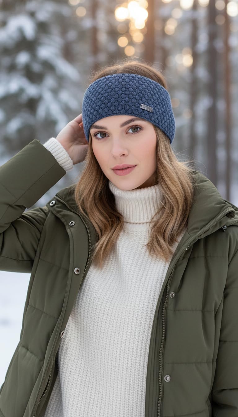 Eisglut Minal Merino damska opaska na czoło, wyprodukowana w Niemczech