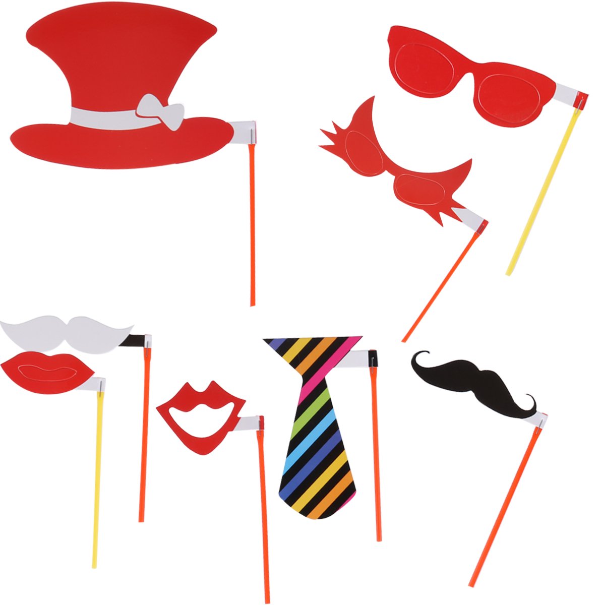 Tinksky Party Photo Booth Props for Christmas Wedding Carnival 8 Pieces