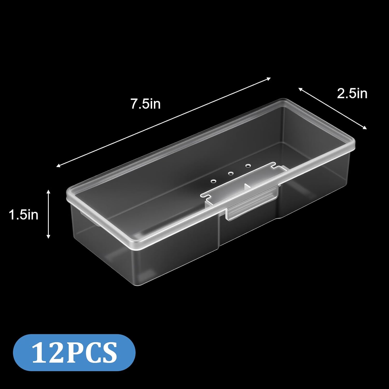 12Pcs Clear Manicure Tool Box, Personal Nail Box Storage Case for Organizing, Plastic Nail Tool Box for Manicure Pedicure Kit - Image 2