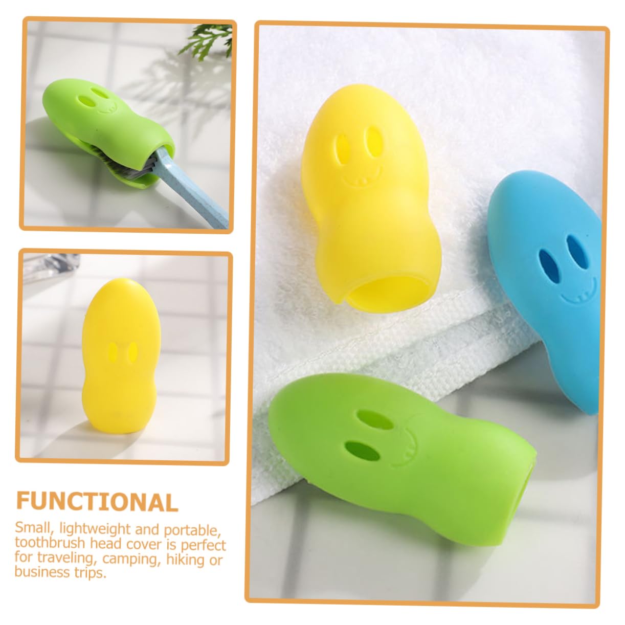 CALLARON 100piezas Fundas De Silicona para Cabezal De Cepillo De Dientes Portátiles para y Camping Diseño y Ventilado