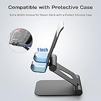 Vista 3 de MEPATEM Base de soporte ajustable para cubierta de vapor, base plegable de aleación de aluminio antideslizante para escritorio, cuna de muelle