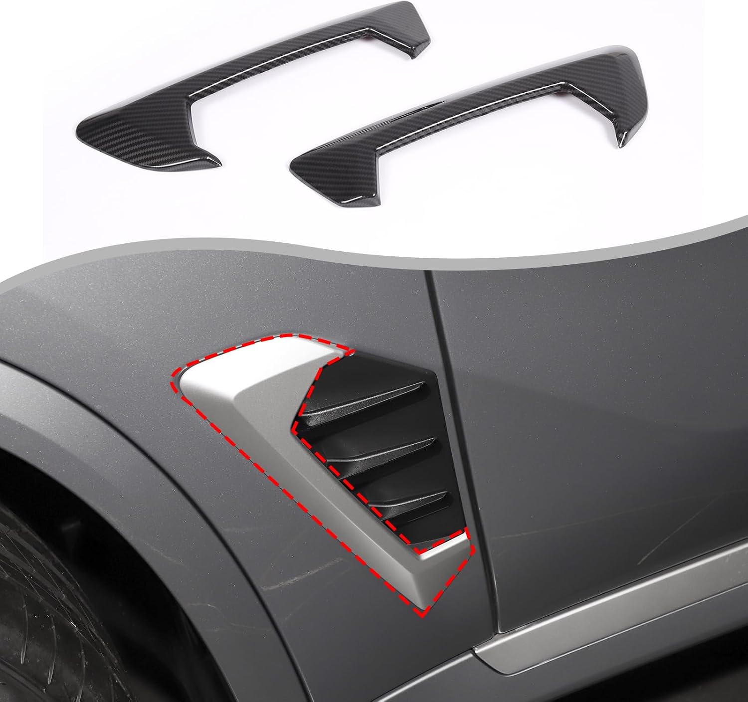 Side Fender Vent Decoration Trim Compatible with BMW X5 G05 2023 2024 Spoiler Body Decoration Cover, Air Flow Intake Hole Grille Exterior Accessories (Piano Black)