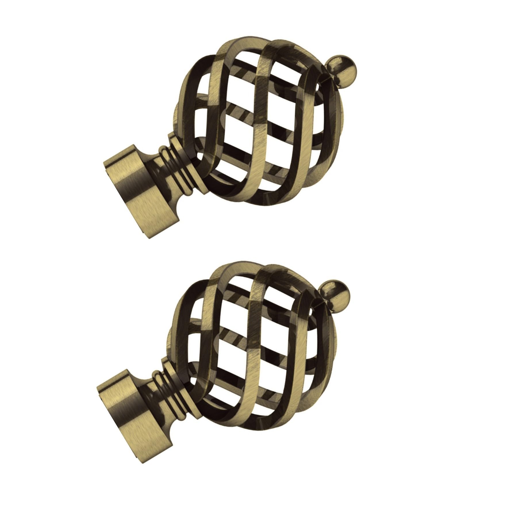 Curtain Pole Finials Swish Elements TITAN, for 28mm diameter poles (Antique Brass)