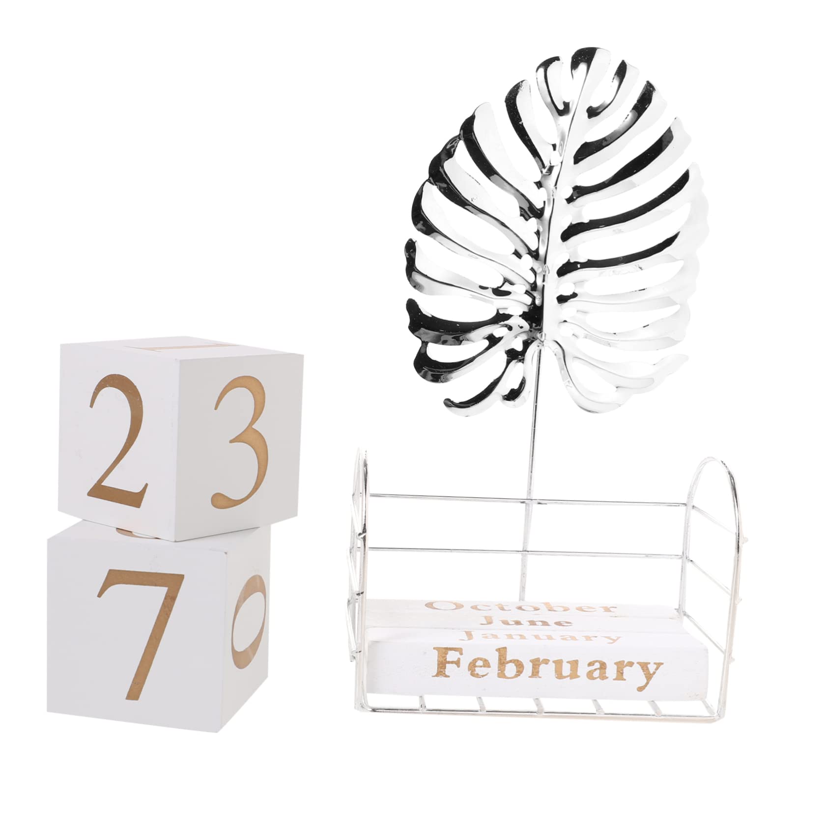 VILLCASE 4stücke Holzkalender Massivem Kreativer Tischkalender Für Schreibtisch Und Büro Manuell Verstellbarer Blockkalender Für Design Für Wohnräume Und