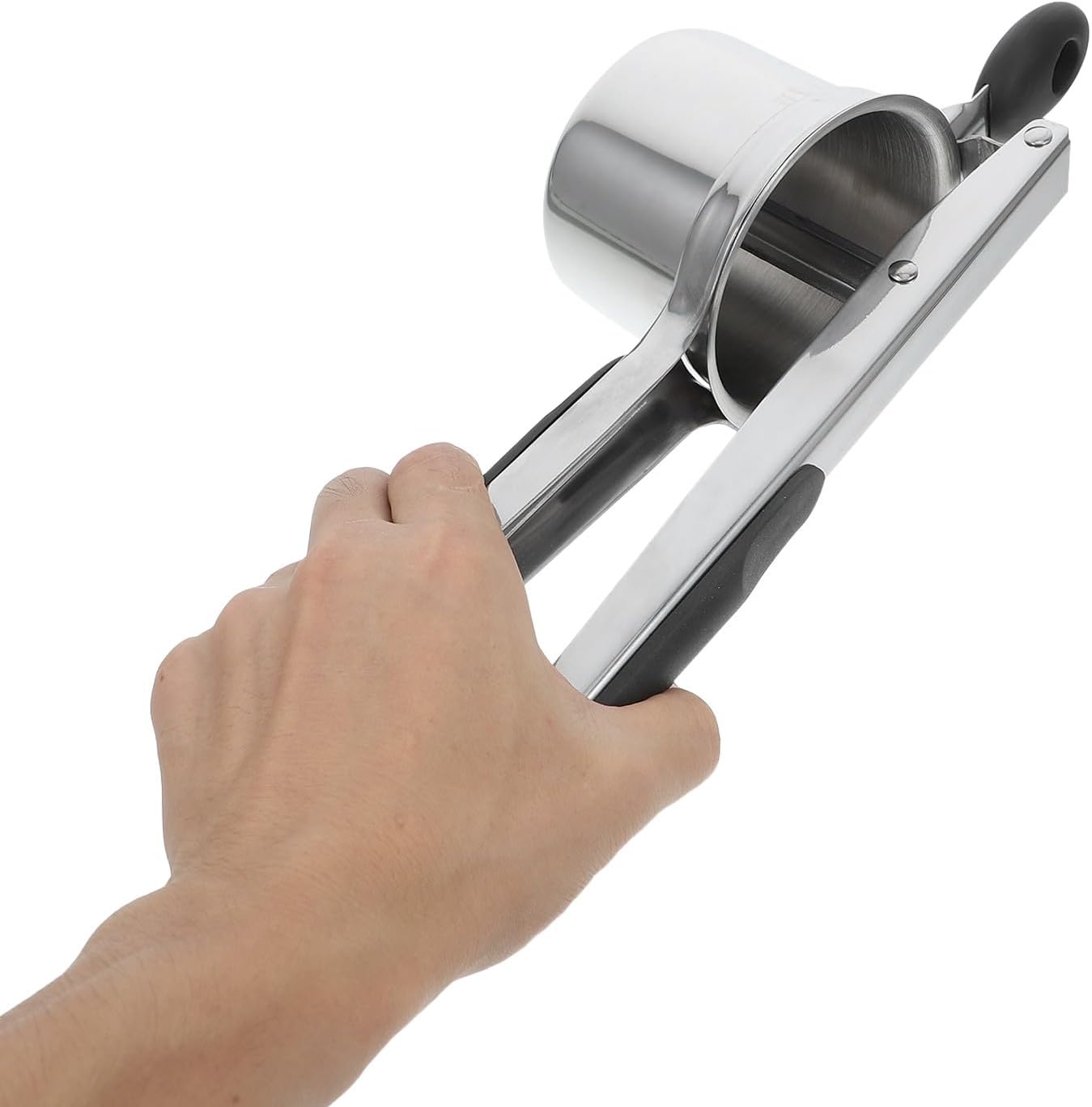 Luxshiny Stainless Steel Potato Ricer Manual Kitchen Press Heavy Duty Vegetable Masher Small Size for Mashed Potatoes and Food Cooking