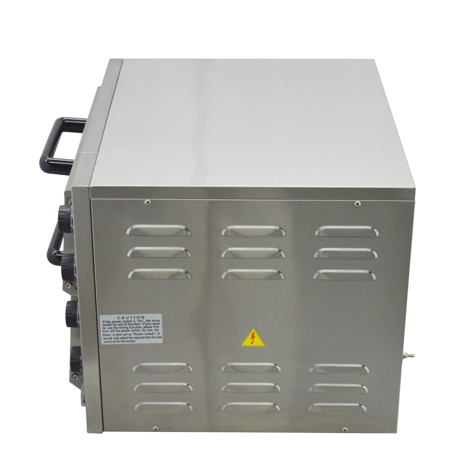 Horno de pizza comercial de 220 V, encimera eléctrica de doble piso, máquina de hornear pizza de 16 pulgadas, horno portátil de acero inoxidable de 3KW con control de tiempo, 0-120 minutos 7