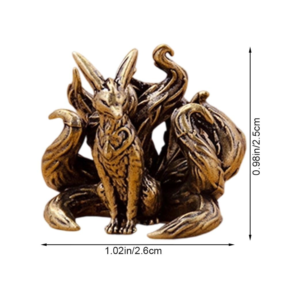 九尾 置物　シトリン彫刻 Amazon.co.jp: Lixgoma 九尾の狐 置物 真鍮 狐像 ミニ キツネ