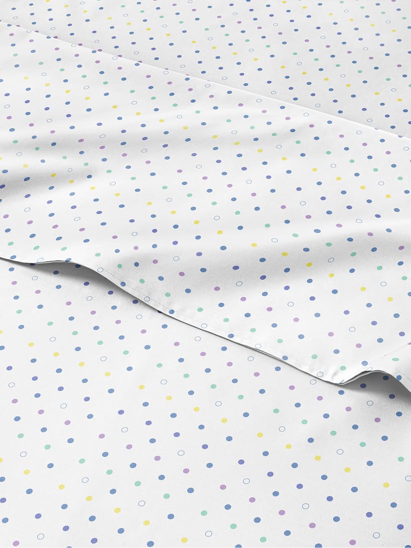 Kids Twin Size Polka Dots Bed Sheets - 3 Piece Kids Dots Sheet Set - Spotty Patterned Bedding - Soft, Cute & Cozy - Breathable & Machine Washable - Multicolor Bed Set for Boys, Girls, Teens & Toddlers