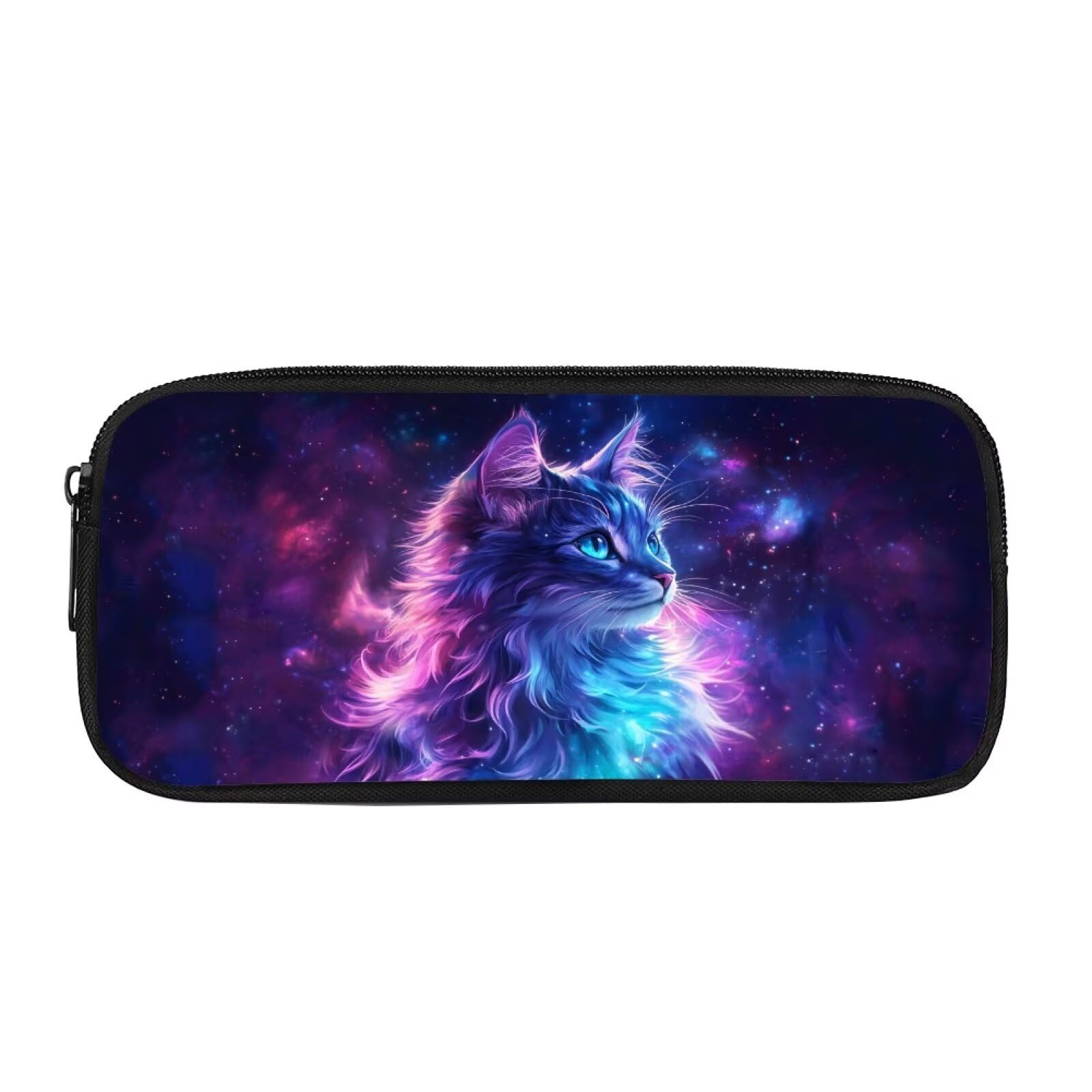 Showudesigns Galaxy Cat Pencil Case for Girls Boys Pen Bag Holder Large Capacity Pencil Pouch for School College Office Stationery Organizer Kids Students Zipper Pen Box — image 1