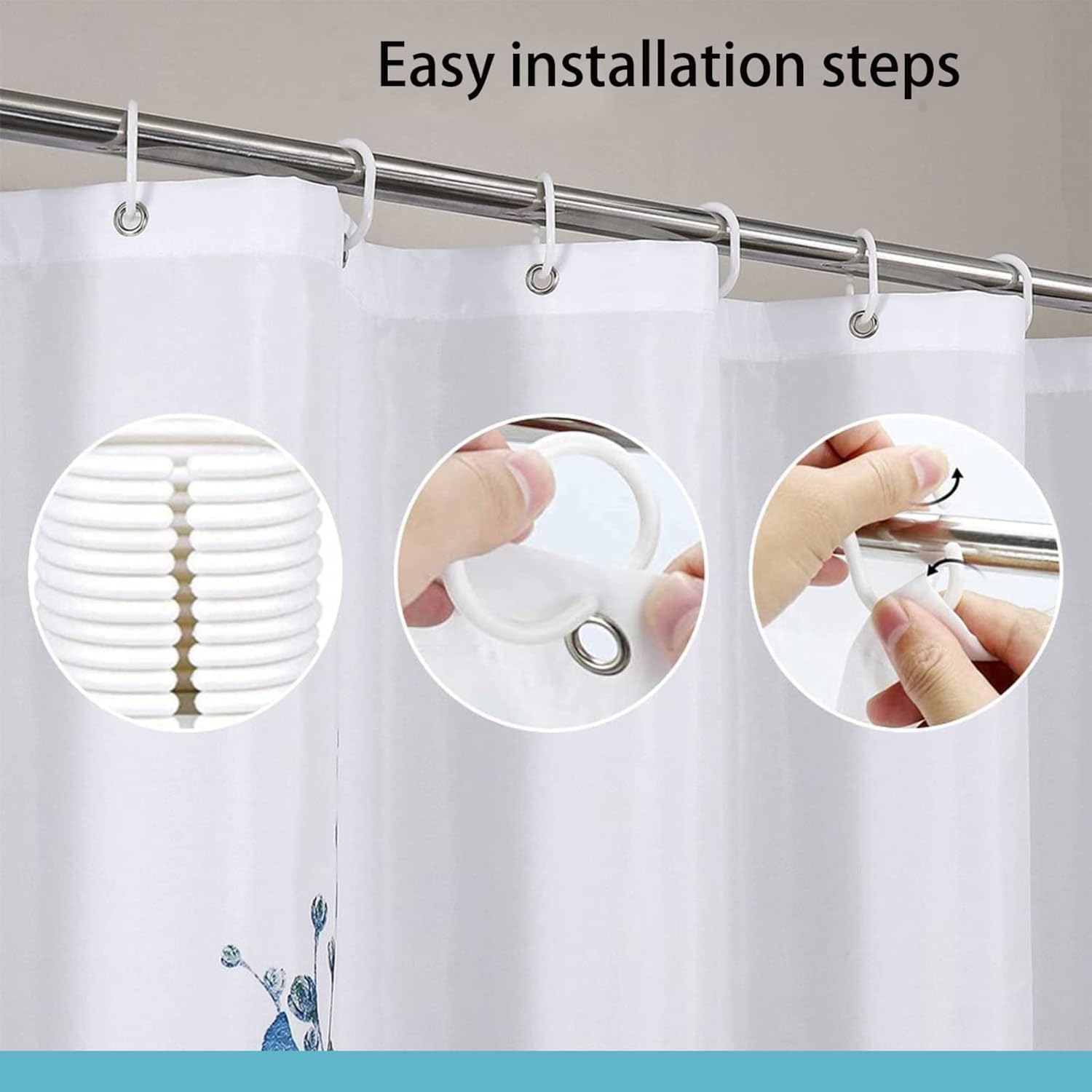Rideau de Douche Anti Moisissure Imprimé Léopard, Rideau de Bain Mode 3D Rideaux de Douche en Polyester, Imperméable, Lavable en Machine, avec Crochets, 300 x 200 cm 1771-YLP