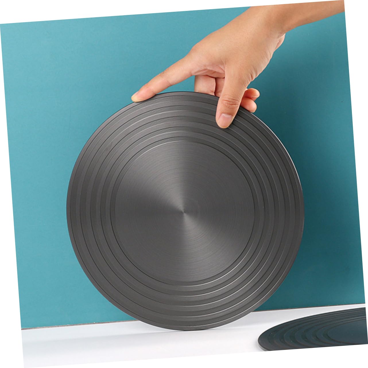 LIFKOME Difusor de Calor Redondo 28cm de Aluminio Negro para Cocina | Distribución Térmica, Descongelación Rápida y Antiquemado, Accesorio para Gas, Uso Doméstico