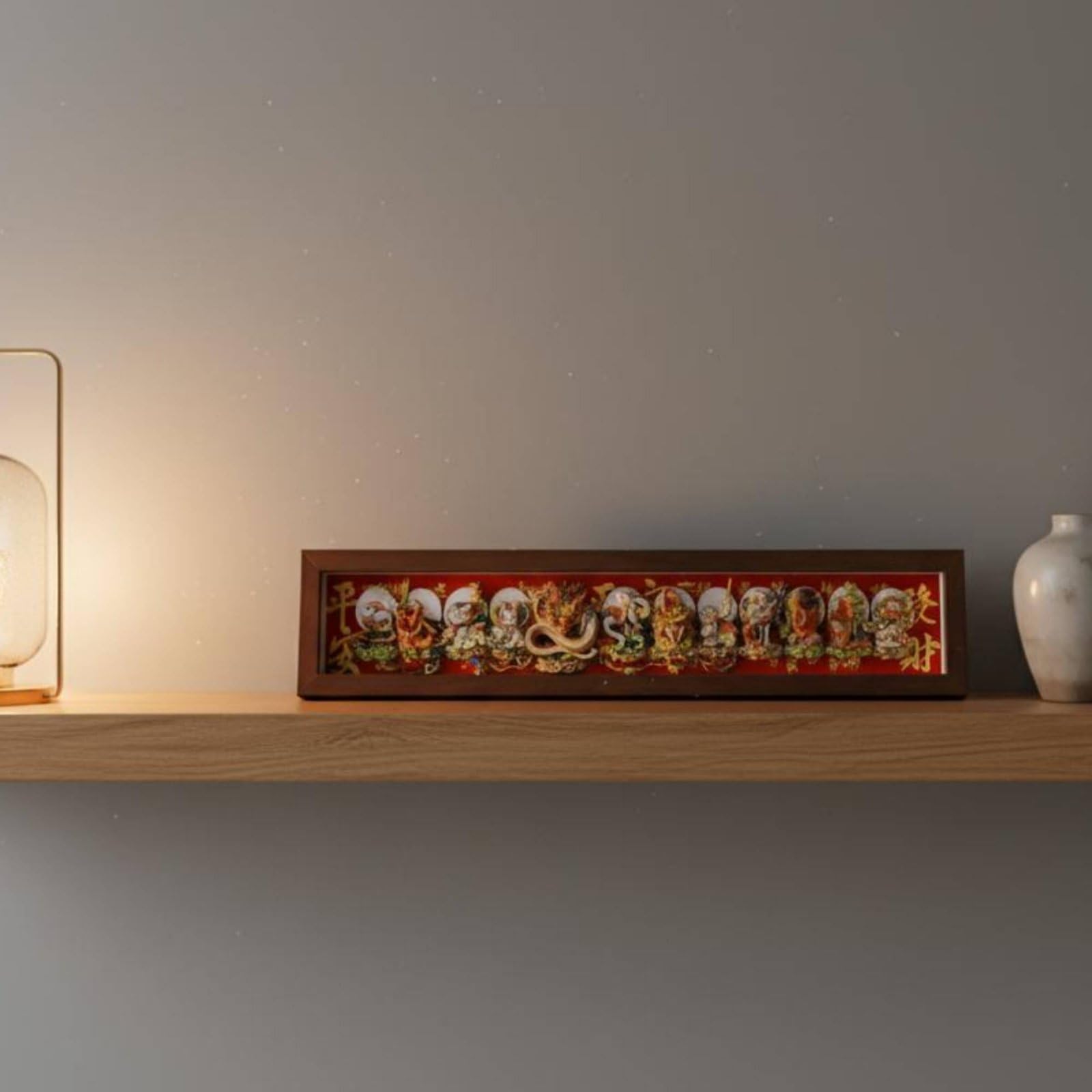 petsola 3D Deko-Tafel Dreidimensional Tischaufsteller Bild Strukturiert Wohndeko für Wohnzimmer, Schlafzimmer