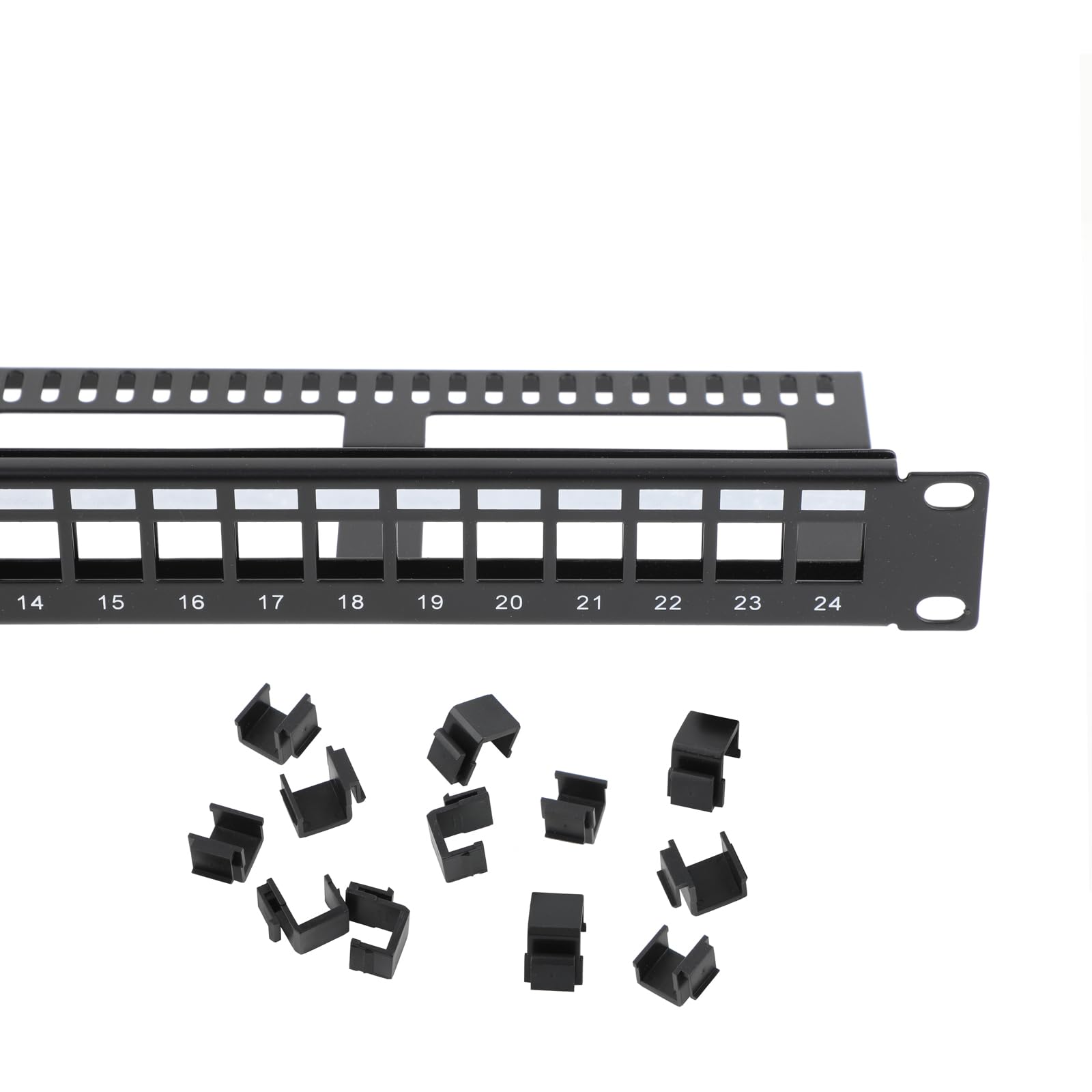 2 Stück 24 Port Patchpanel Patchfeld Keystone 1HE 19 Zoll - Schwarz