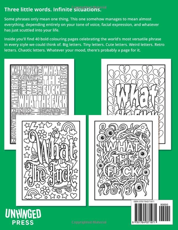 What The… A Very Adult Coloring Book: 40 Funny Swear Designs Devoted to the World's Most Versatile Phrase image 3